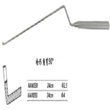 金鐘刮匙NAN050 24cm 槍形 彎90° 刃4垂體刮