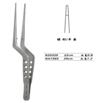 金鐘顯微鑷NA1060 20cm 槍形 平臺(tái) 頭寬 1.2