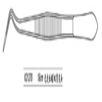 金鐘牙用鑷K21270 16cm 無定位銷 雙彎尖頭