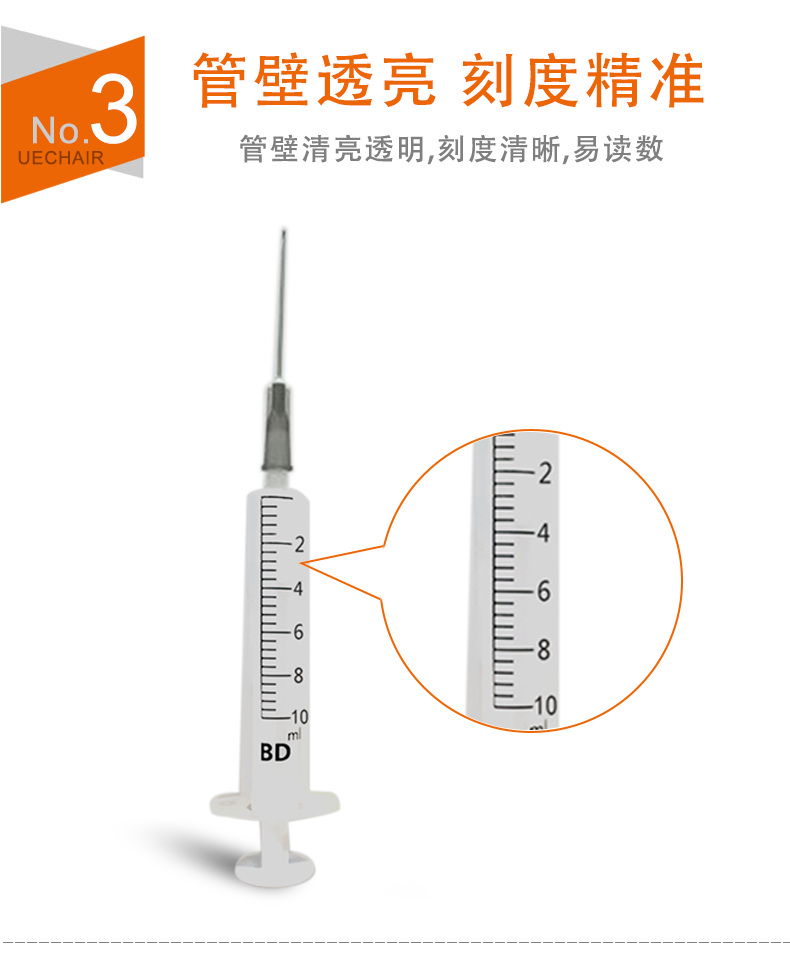 碧迪（BD）一次性使用10ML無(wú)菌注射器（帶針）